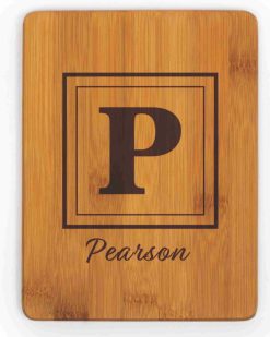 Alternative view of Personalized Bamboo Cutting Board - Laser Engraved
