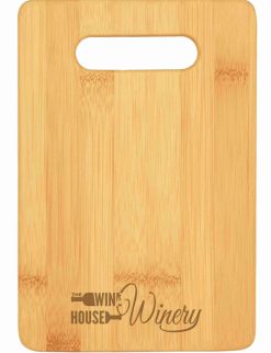 Alternative view of Personalized Bamboo "Handled" Cutting Board - Laser Engraved (100-115)