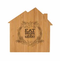 Alternative view of Personalized Bamboo 'House" Cutting Board - Laser Engraved