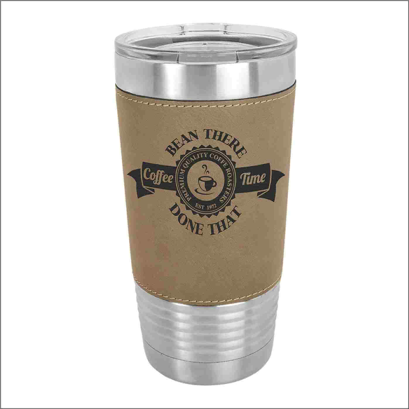Polar Camel Leatherette 20 oz. Tumbler with Clear Lid