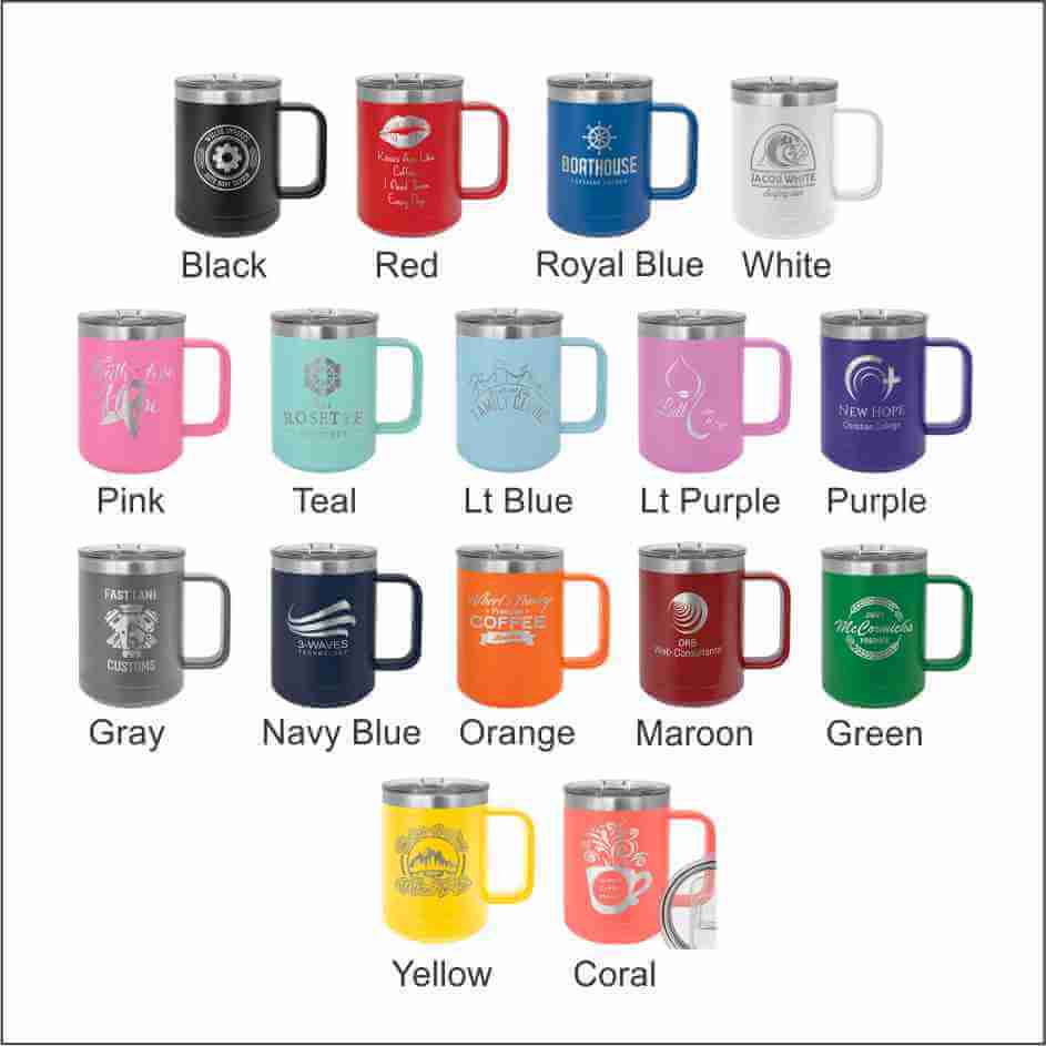 Polar Camel 15 oz. Black Vacuum Insulated Mug with Slider Lid - Image 2