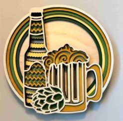 Alternative view of Layered Wall Decor - Beer (6 Layers), (3 colors)