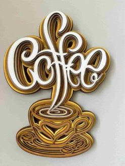 Alternative view of Layered Wall Decor - Coffee as Steam (7 Layers) - 4 colors