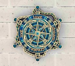 Layered Wall Decor - Steering Wheel & Compass (8 Layers)