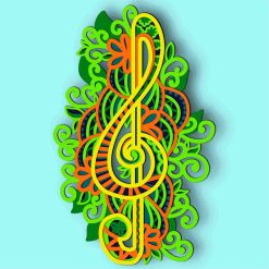 Layered Wall Decor - Treble Clef (6 Layers)