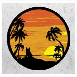 Layered Wall Decor - Dog Tropical Silhouette (4 Layers)