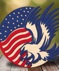 Layered Wall Decor - Patriot Eagle American Flag (3 Layers)