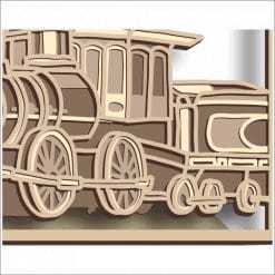 Alternative view of Layered Wall Decor - Train - Steam Engine (4 Layers)