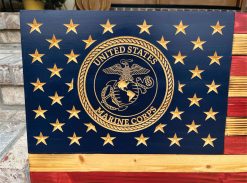 Alternative view of Rustic American Flag - Marines Seal (2 sizes)