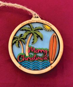 Merry Christmas Beach 3 Layers Ornament