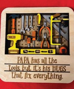 Layered Wall Decor - Papa Work Shop - Hugs Fix Everything